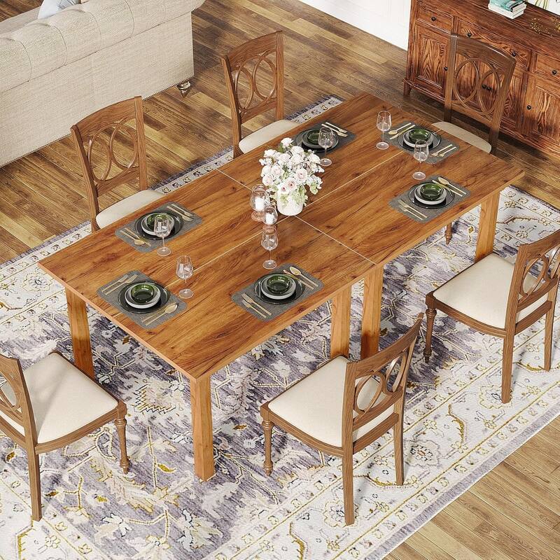 39.4 Inches Square Dining Table Solid Modern Wood Kitchen Table for Dining Room/Living Room Seats 2-4
