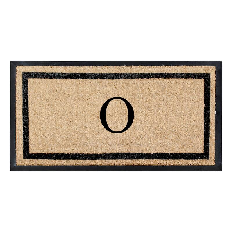 A1HC Rubber and Coir Heavy Weight large Outdoor Durable Monogrammed Doormat 24"X48", Beige - O