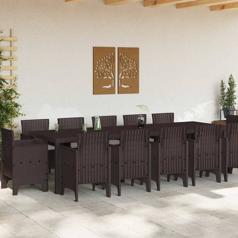 vidaXL Garden Dining Set 13 pcs Plastic - 39 x 118 x 29