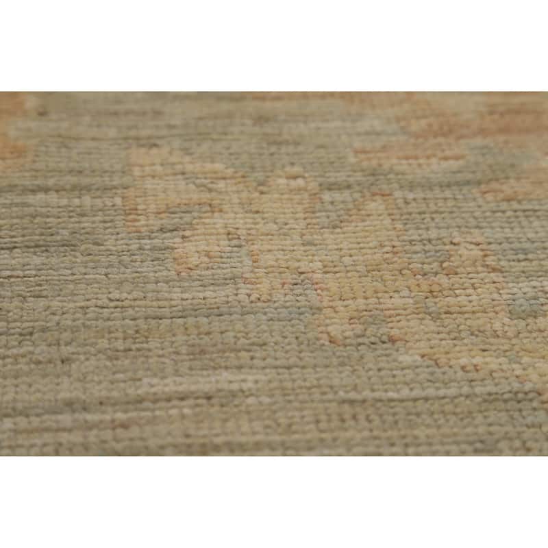 Vegetable Dye Oushak Turkish Rug Transitional Handmade Wool Carpet - 8'5"x 9'11"