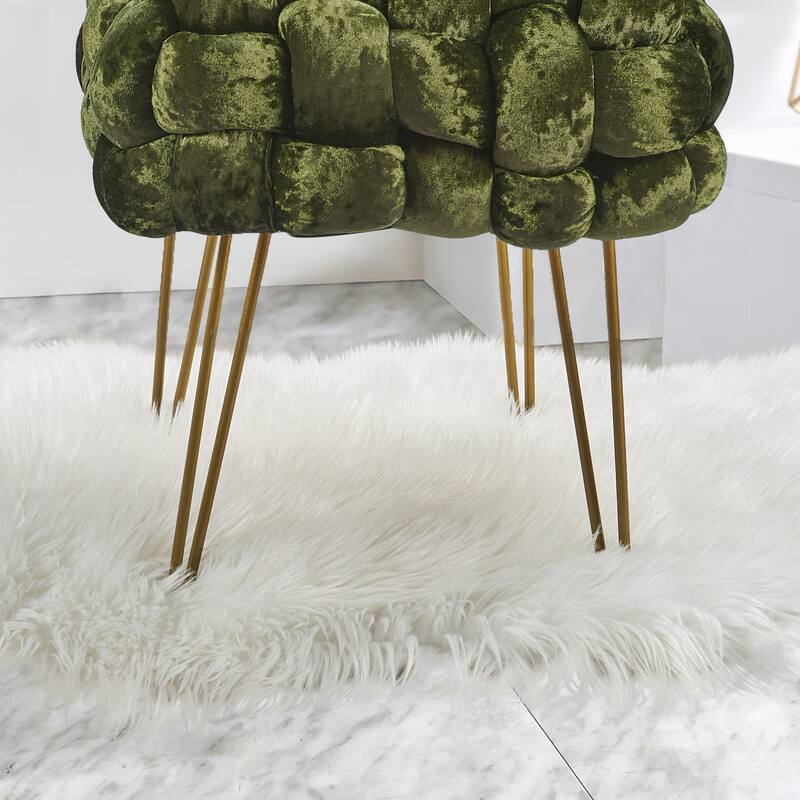 Home Soft Things Crushed Velvet Pouf Stool Ottoman