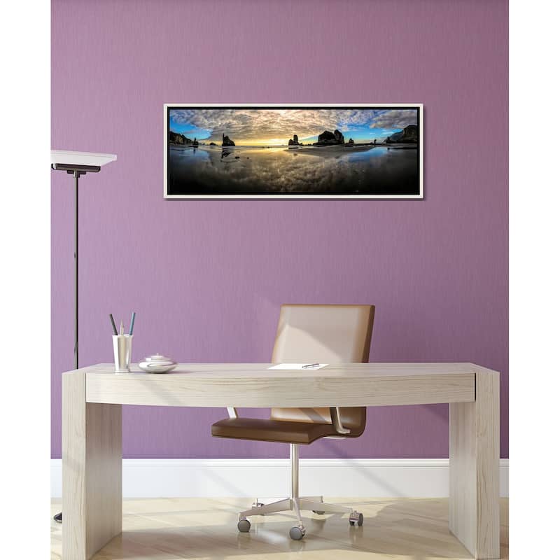 "Before Sunset Motukiekie Beach West Coast New Zealand" by OLena Art Framed