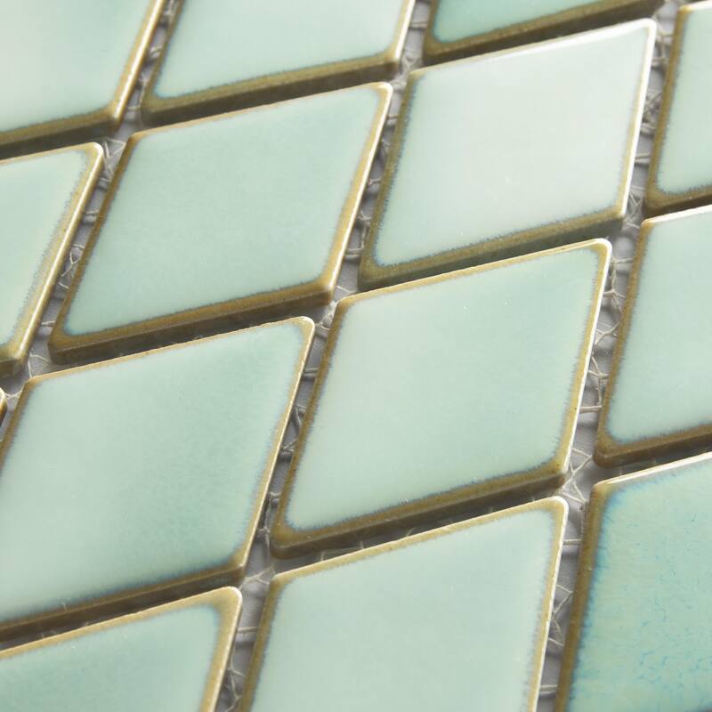 Merola Tile Hudson Kite Mint Green 10-1/8" x 11-3/4" Porcelain Mosaic Floor and Wall Tile