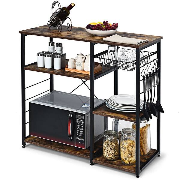 Shop Costway Industrial Kitchen Baker S Rack Microwave Stand