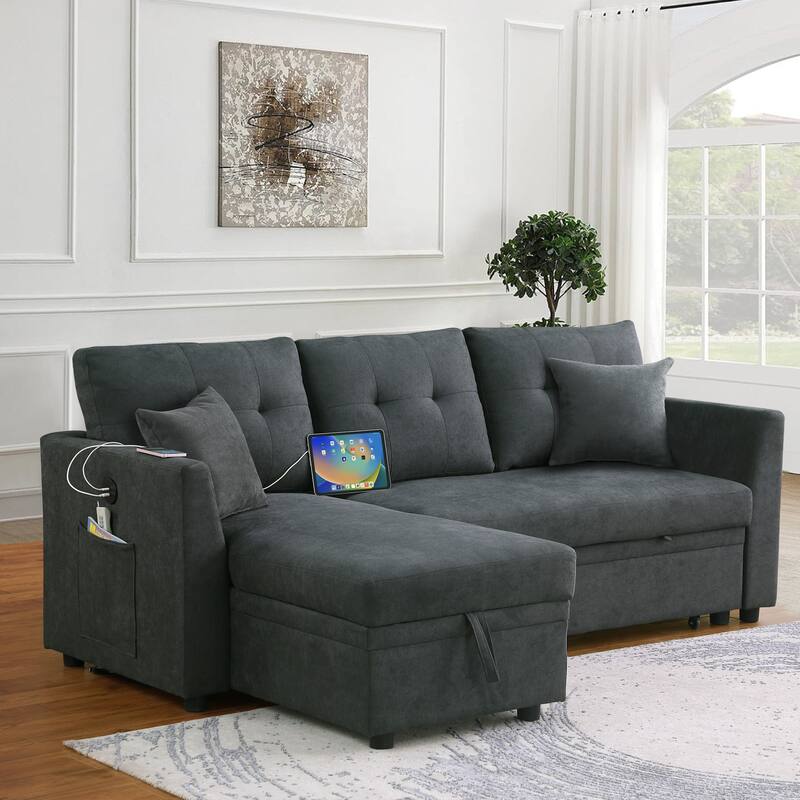Sectional Sofa Bed L-Shaped Sofa Couch Bed