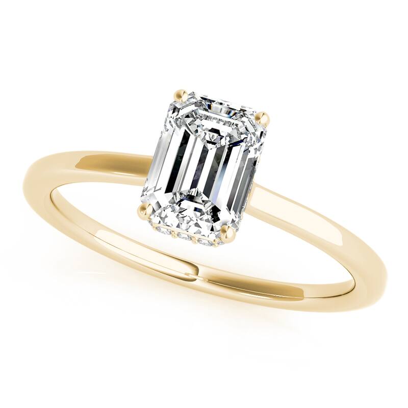 Auriya 14k Yellow Gold Lab Grown Emerald Diamond Halo Engagement Ring 0.50 to 5.00 ct. tw. (F-G VS) - 0.75 ct. center - 5.5