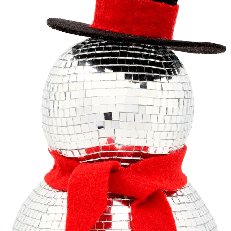 National Tree Company 12 in. Disco Snowman with Red Scarf - 12 in