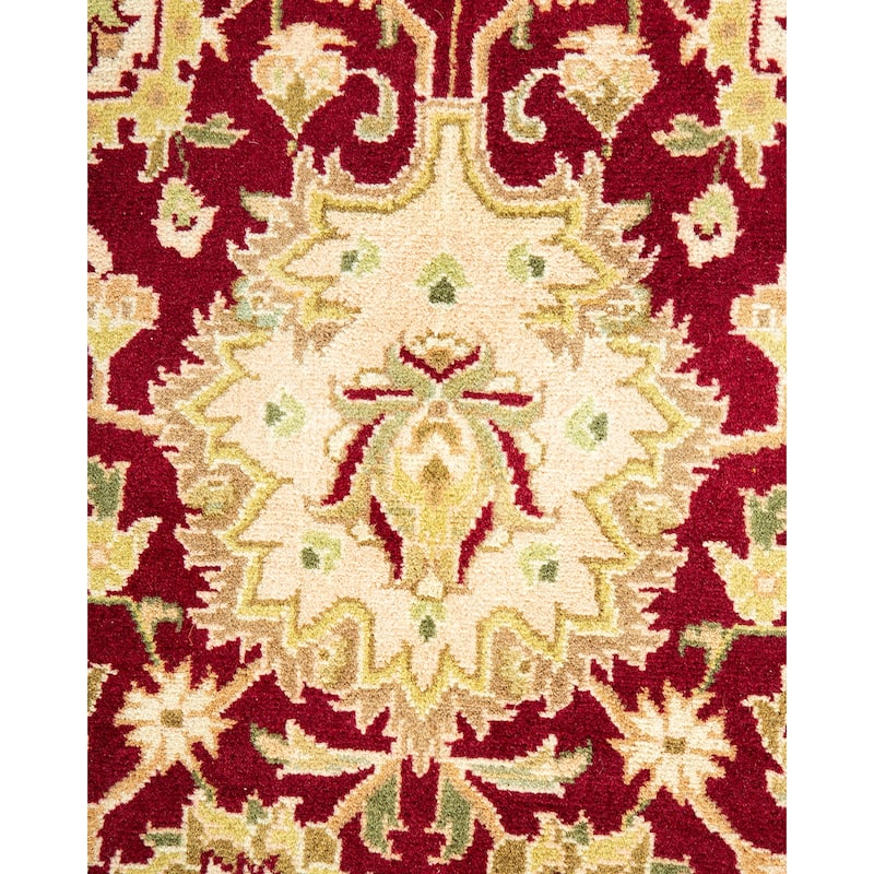 Overton Hand Knotted Wool Vintage Inspired Traditional Mogul Red Area Rug - 8' 1" x 10' 2"