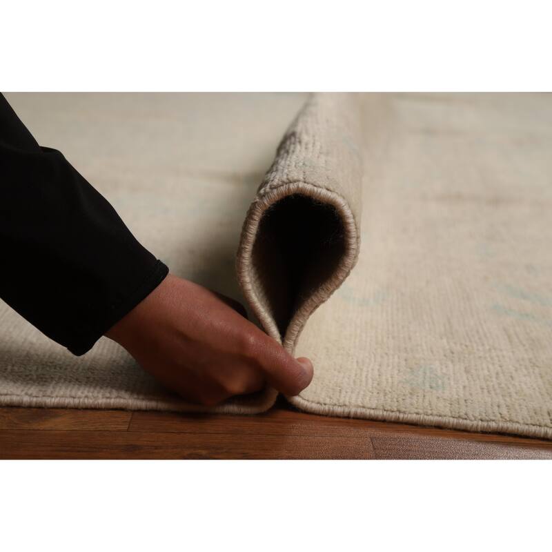 Vegetable Dye Oushak Turkish Area Rug Bedroom Handmade Wool Carpet - 8'4"x 9'10"