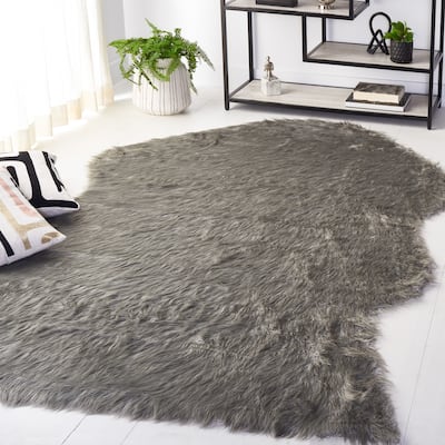 SAFAVIEH Faux Sheep Skin Christen Shag Solid Rug