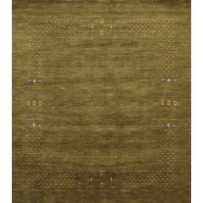Hand Knotted Oriental 100% Wool Carpet Tribal Animal Pictorial Green Gabbeh Area Rug - 6' 0'' X 5' 10''