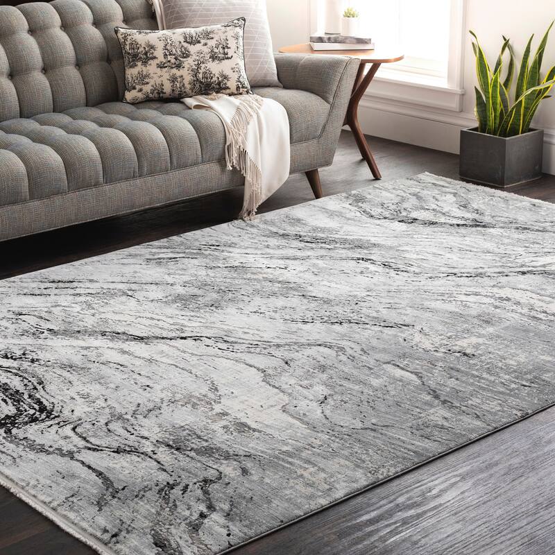 Vladilen Modern Abstract Area Rug - Charcoal - 12' x 15'