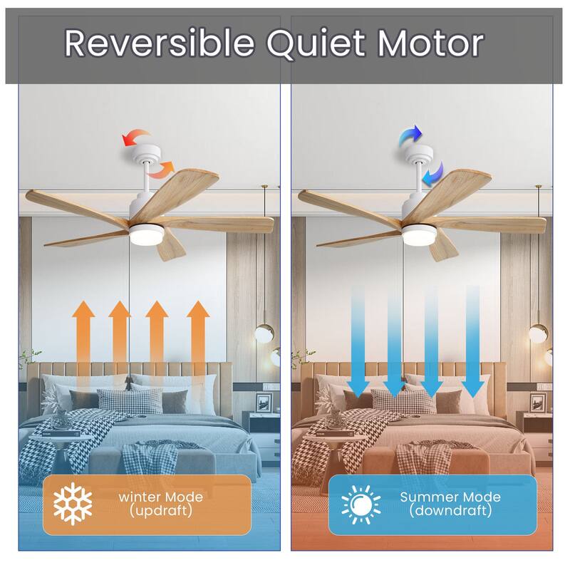 Modern Ceiling Fan With Light Smart Life APP Remote Control Timer For Alexa Google Bedroom Farmhouse