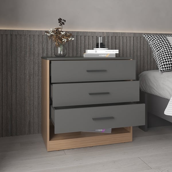 ash grey dresser Gray 6-Drawer laminate drawer interiors Ashcott Dresser by Bernards |