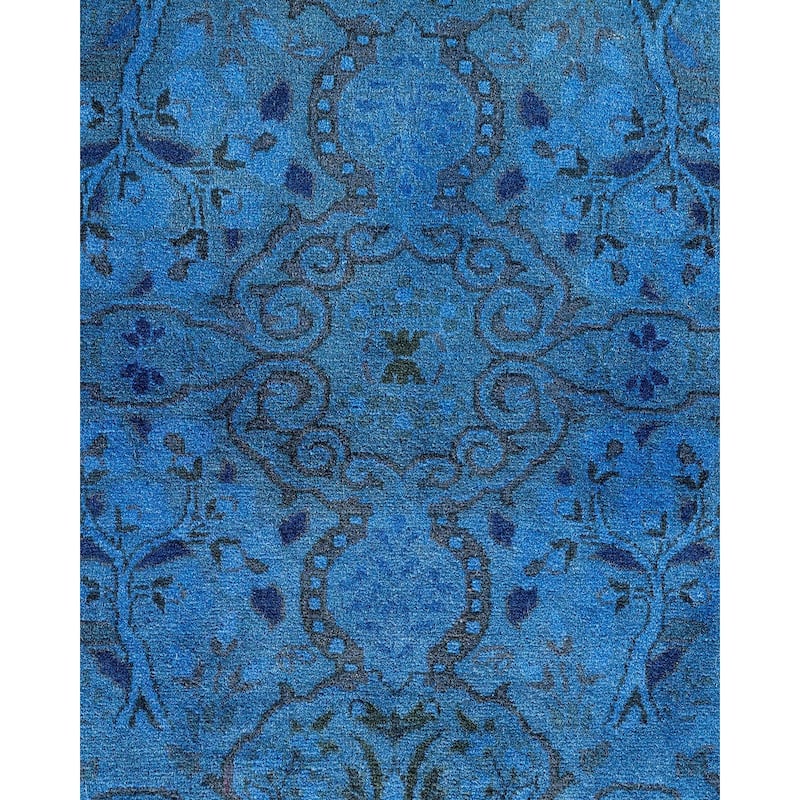 Fine Vibrance, One-of-a-Kind Hand-Knotted Area Rug - Purple, 7' 1" x 7' 1" - 7' 1" x 7' 1"