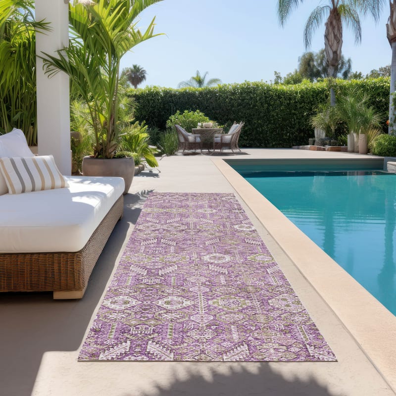 Alriri Garden-Inspired Weather Resistant Classic Meets Modern Outdoor Rug