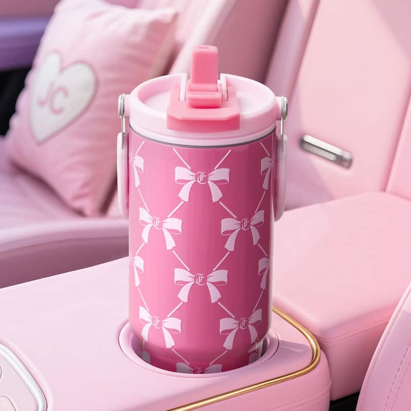 Juicy Couture Flip Fusion Hydration Stainless Steel Screw Top Tumbler with Flip Handle
