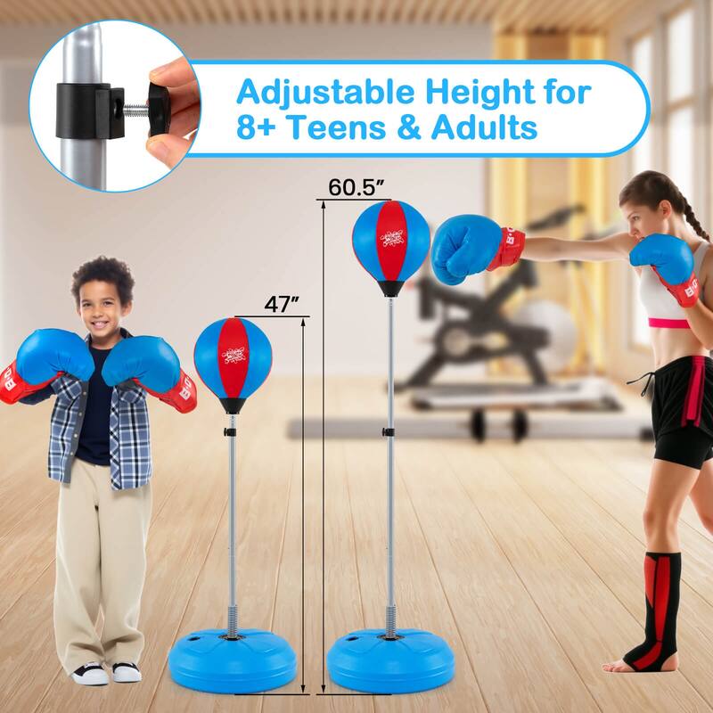 Costway Boxing Punching Bag with Height Adjustable Stand Boxing Gloves - See Details