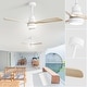 preview thumbnail 77 of 97, Sofucor 48/52 Inch Wood Ceiling Fan with Light and Remote/Smart App Voice Control, Dimmable Lights Included