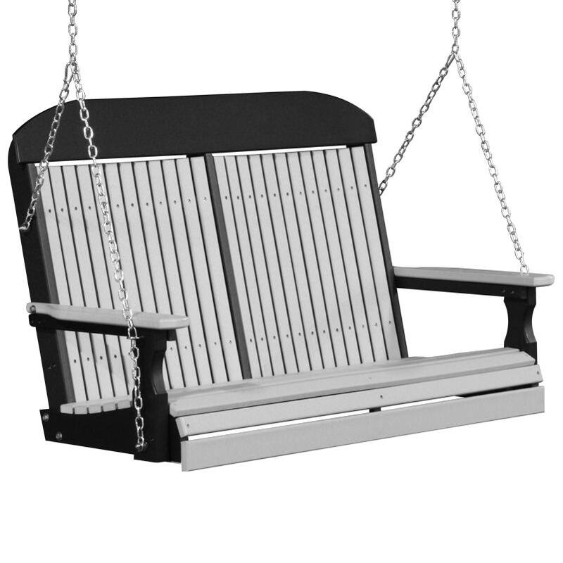 Poly Lumber Classic Swing - 4' - Dove Gray & Black