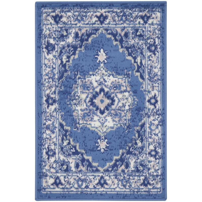 Buzi Power Loomed Floral Stain Resistant Area Rug By HomeRoots - 36' X '24' X '0.39