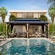 preview thumbnail 59 of 133, EROMMY Hardtop Gazebo,Outdoor Pergola with Double Roof & Netting & Curtains,Heavy Duty Canopy for Patio, Backyard, Pool party 12'x20' - Wood Grain