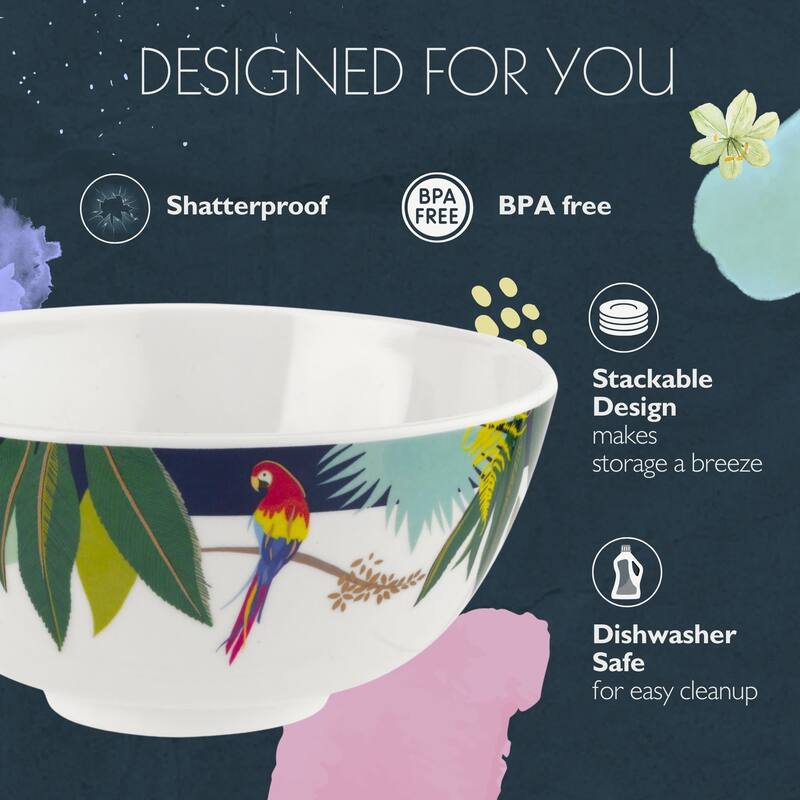 Portmeirion Home and Gifts Set of 4 Melamine Bowls - 6 in