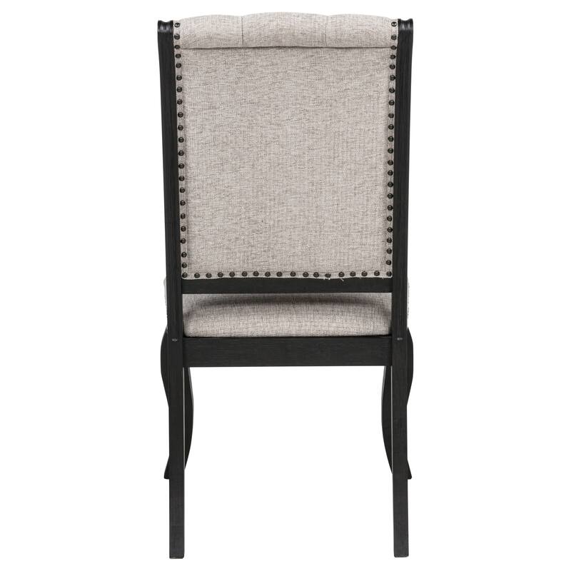Phelps Upholstered Dining Side Chair Tan Distressed Noir (Set of 2)