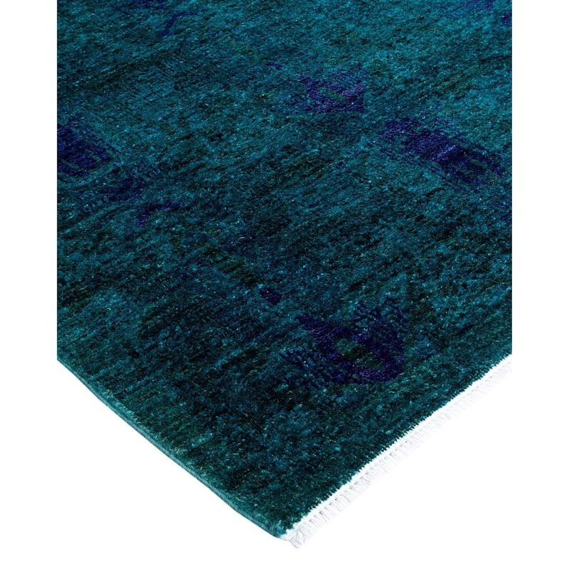 Contemporary Overdyed Wool Hand Knotted Area Rug - 6' 2" x 9' 1"