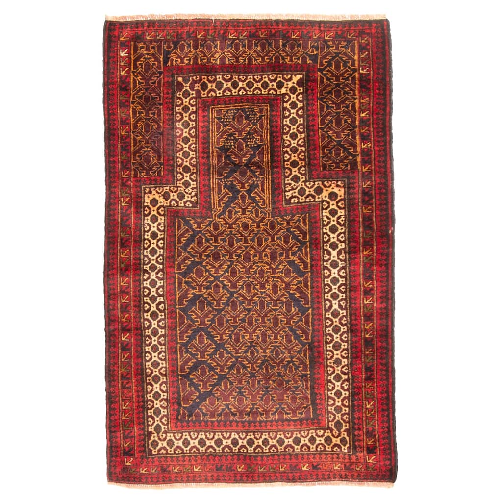 ECARPETGALLERY Hand-knotted Teimani Dark Navy Wool Rug - 2'6 x 4'1