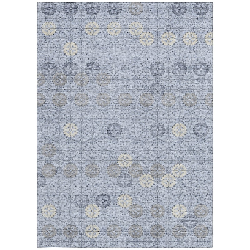 HomeRoots Geometric Transitional Rectangle Outdoor Rug