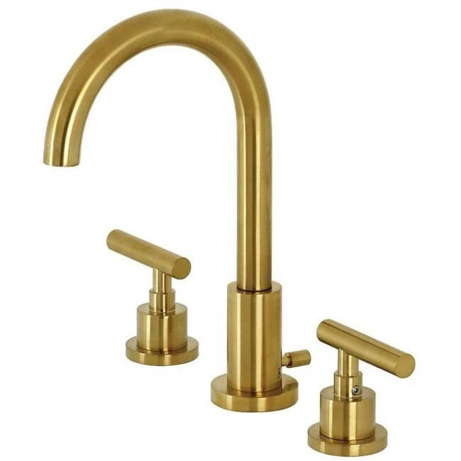 Kingston Brass Manhattan 1.2 GPM Widespread Bathroom Faucet with - Brushed Brass