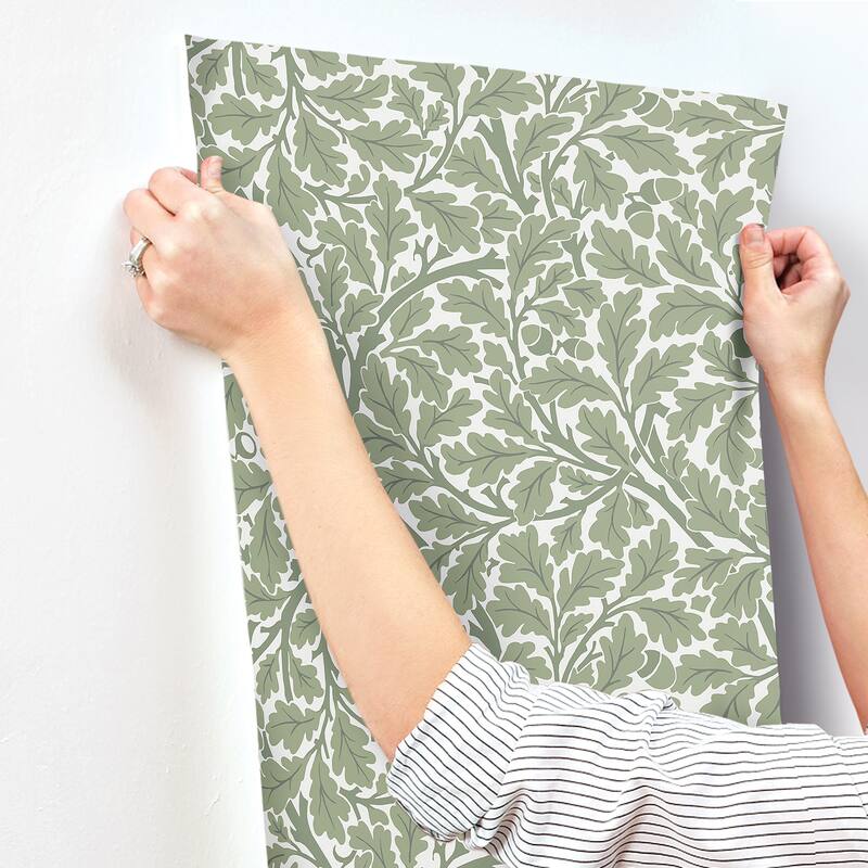 A-Street Prints Mallow Dark Green Floral Vine Wallpaper