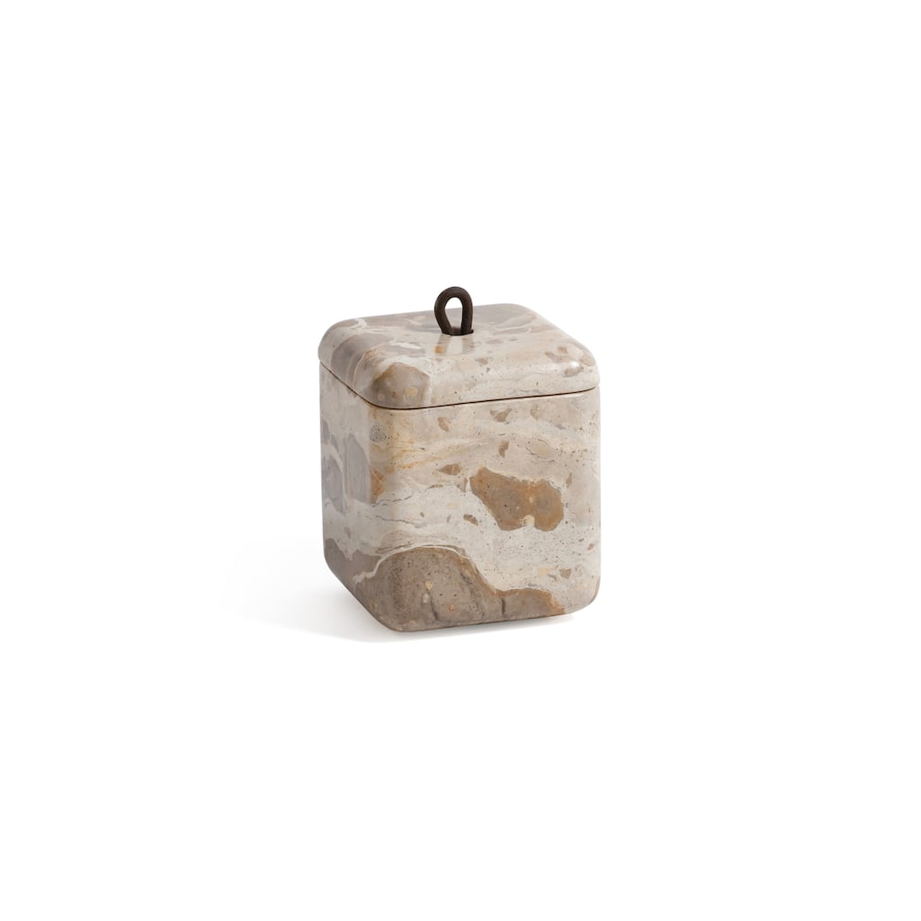 Marble Bathroom Lidded Vanity Jar