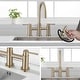 preview thumbnail 7 of 17, PROOX Double Handle Bridge Kitchen Faucet with Side Sprayer