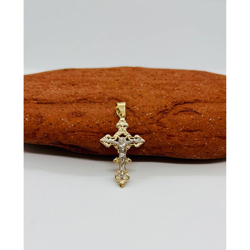 Roberto Martinez 14K Gold Two-Toned Crucifix Pendant