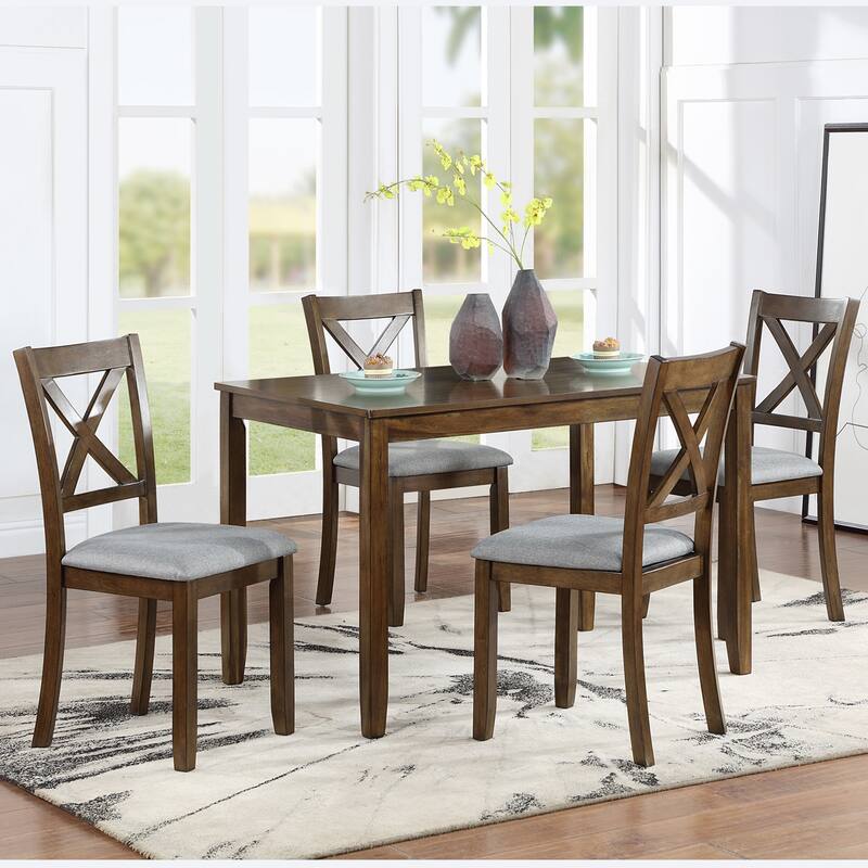 Dining Chairs Only, Wooden Dining Chairs Set of 4, Kitchen Chair with Padded Seat, Upholstered Side Chair for Dining Room