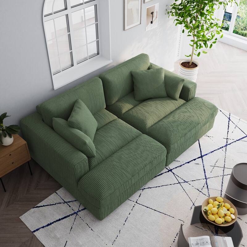 Navaeh Corduroy Modular Sectional Sofa Large Couch Sleeper Chaise