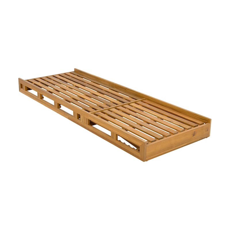 Christopher Knight Home- Cassian Patio Acacia Wood Chaise Lounge Set