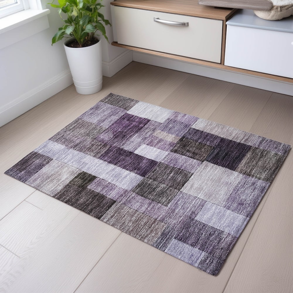 Premium Washable Super Soft Causal Blocky Mayfield Rug