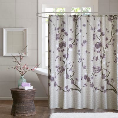 100% Cotton Printed Cherry Blossom Shower Curtain