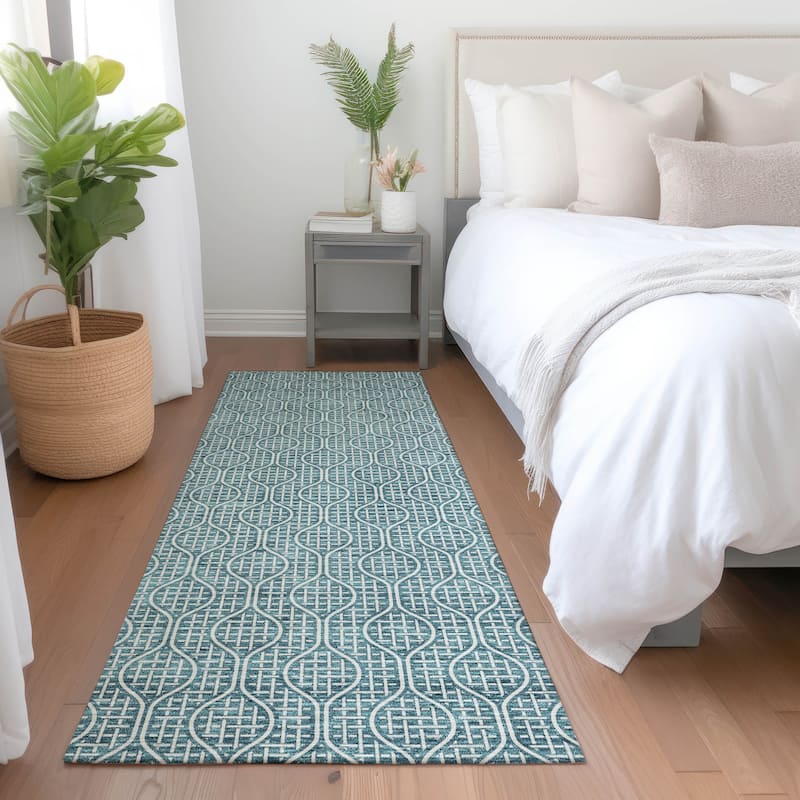 Premium Washable Super Soft Modern Teardrop Mayfield Rug - Teal - 2'3" x 7'6"