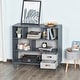 preview thumbnail 2 of 19, HOMCOM 3-Tier Child Bookcase Open Shelves Cabinet Floor Standing Home Office Storage Furniture Shelvin with Drawers