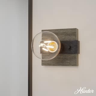 Hunter Donelson 1 Light Wall Sconce - Farmhouse, Rustic - Damp-Rated