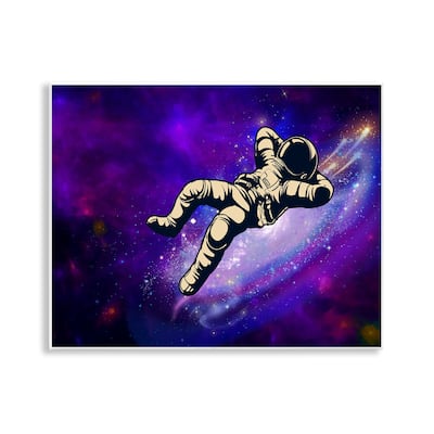 Stupell Relaxing Astronaut in Space Wall Plaque Art Design By Jesse Keith