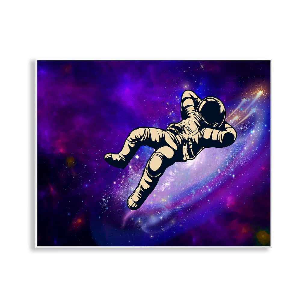 Stupell Relaxing Astronaut in Space Wall Plaque Art Design By Jesse Keith