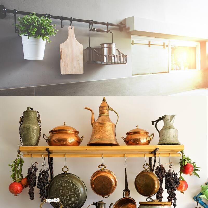 30pcs Stainless Steel J Shaped Hooks, Clip-on Hook Wire Rack Hook Silver