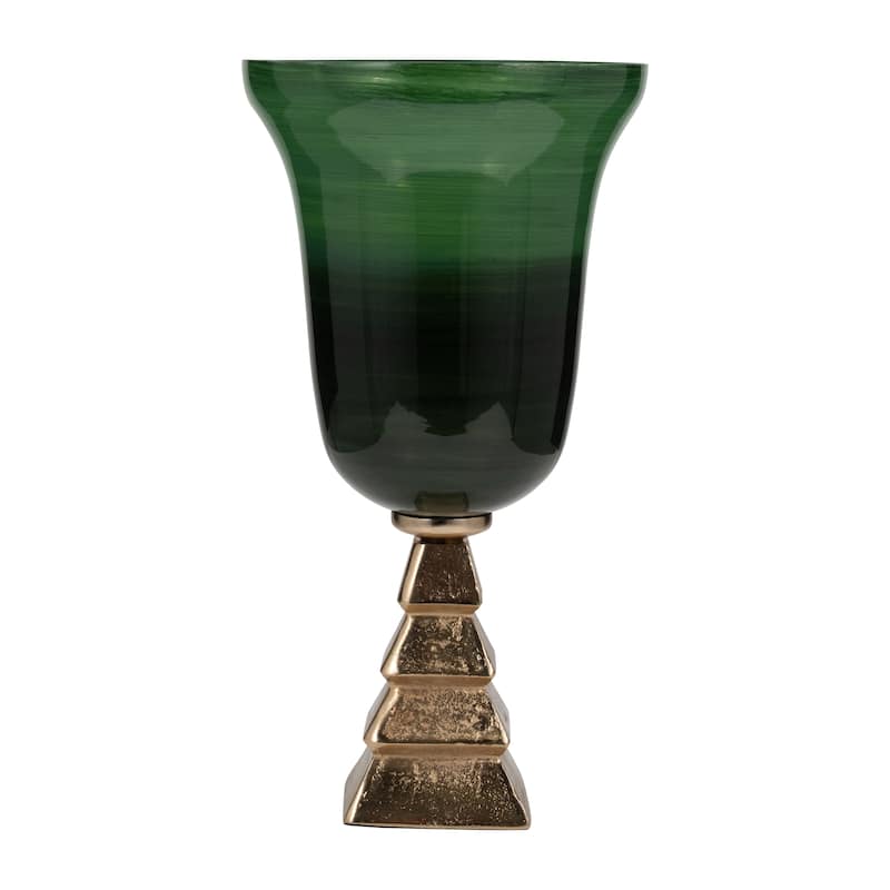 Sagebrook Home Glass Vase On Stand - 10" x 10" x 19"