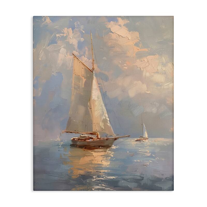Stupell Maritime Ship on Cloudy Sea Canvas Wall Art Design By Arlington Prints - 36 x 48