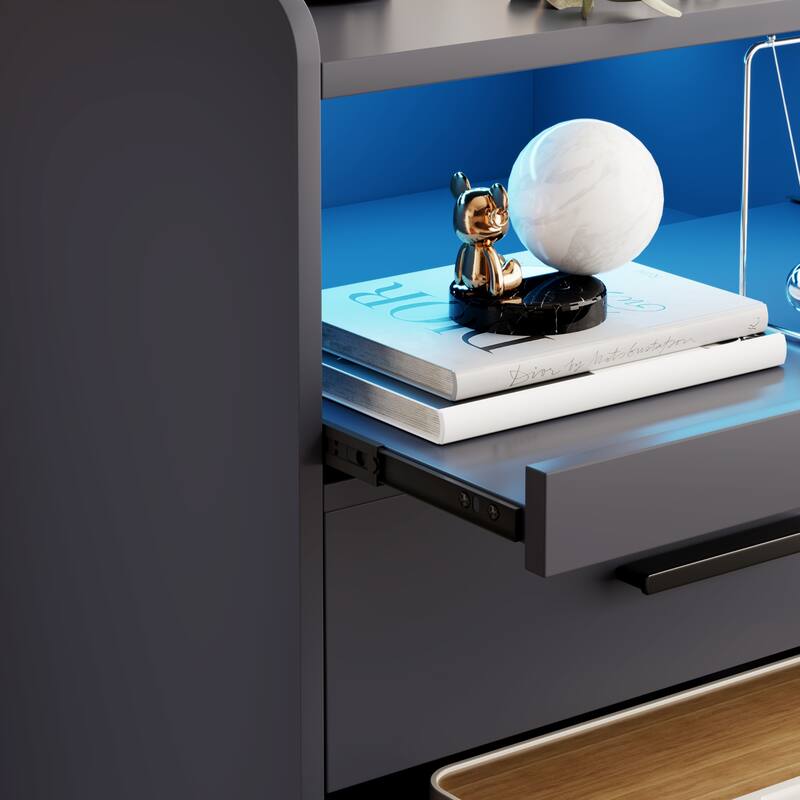 3 Drawer Nightstand With Light